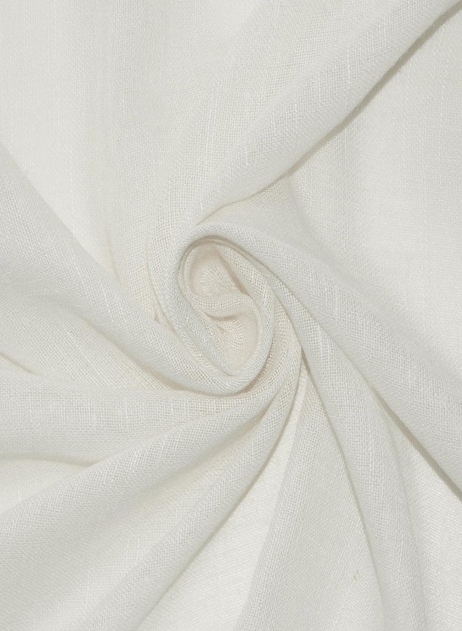 Archaeo Slub Textured Linen Blend 2-Pack Cafe Curtain Pair, 56" W x 36" L, Ivory - Image 4